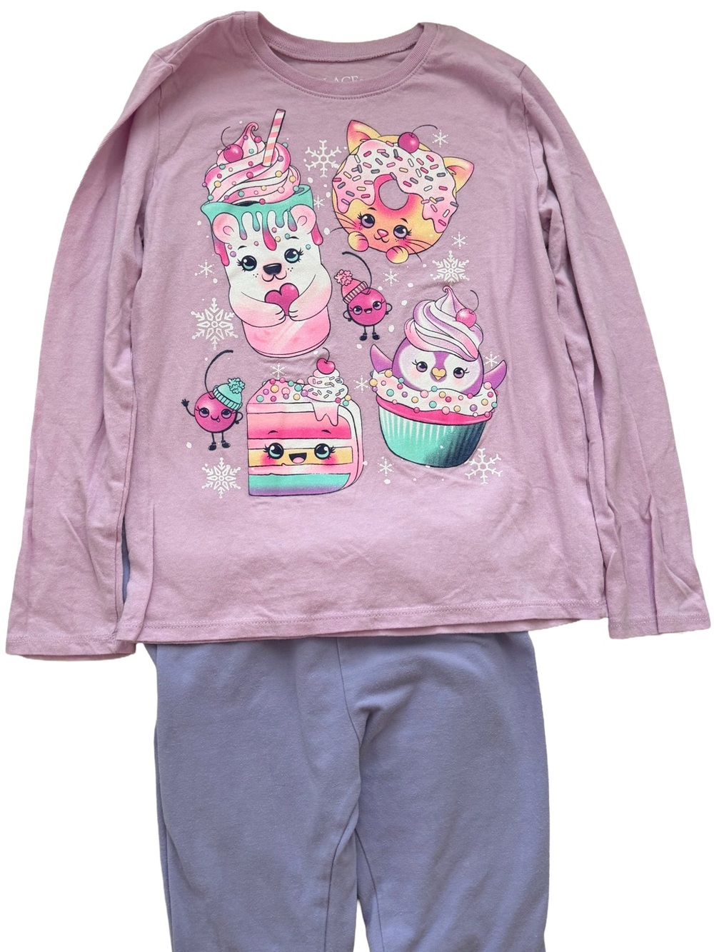 Children’s Place Winter Sweets Top + Lavender Leggings Girls 6/7 EUC